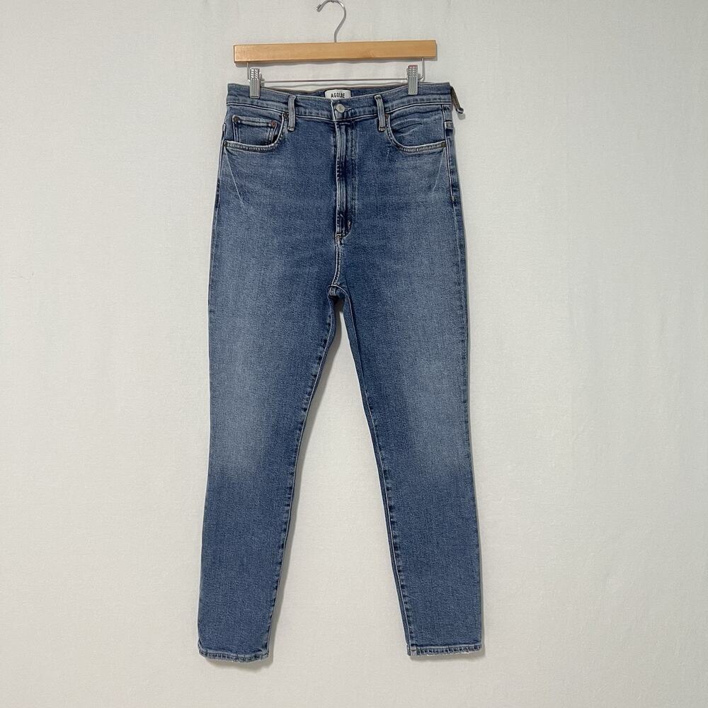 AGOLDE Pinch Waist Stovepipe Jeans Denim Size 30 Super High Rise Blue A165b - Picture 2 of 15